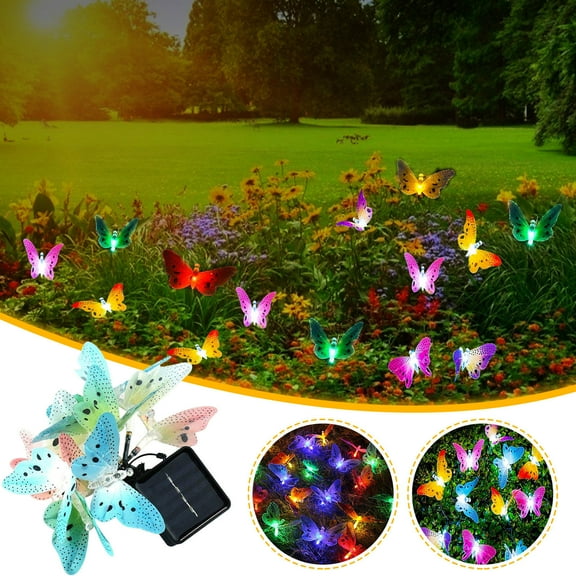 YOHAVEN 12 LED Solar String Lights, Colorful Garden Decorative Lights, Waterproof Outdoor Patio Party Lighting for Christmas Yard Wedding Events