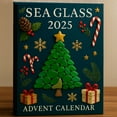 thumbnail image 1 of YOHAVEN 2025 Sea Glass Acrylic Christmas Advent Calendar with 24 Ornaments for Tree Window Shelf Holiday Countdown Seasonal Xmas Decorations Beach Themed Home Christmas Decor, 1 of 5