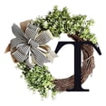 thumbnail image 1 of YOHAVEN 26 Letters Decorative Wreath Door Hanger 15", Rattan Ring Alphabet Wall Hanging with Bow, Rustic Farmhouse Door Sign for Wedding Housewarming Front Door Window Decor, 1 of 4