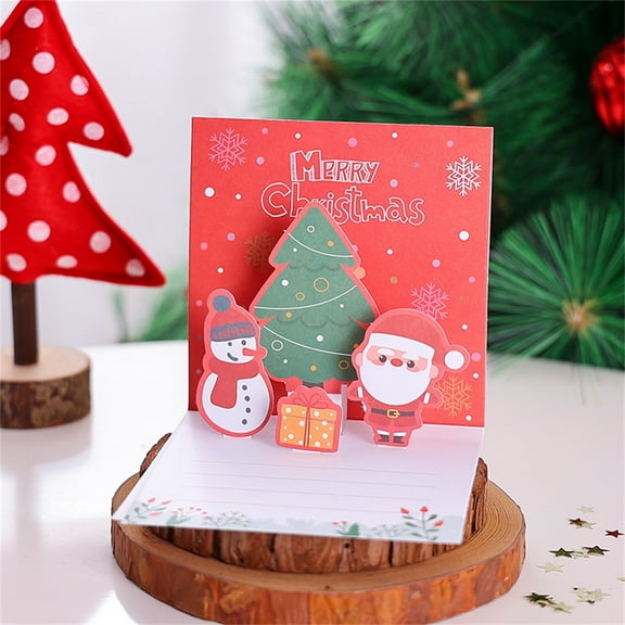 YOHAVEN 3D Glitter Christmas Tree Greeting Card with Envelope, Pop-Up Holiday Card for Merry Christmas and Happy New Year, Unique Handcrafted Seasonal Gift for Family Friends