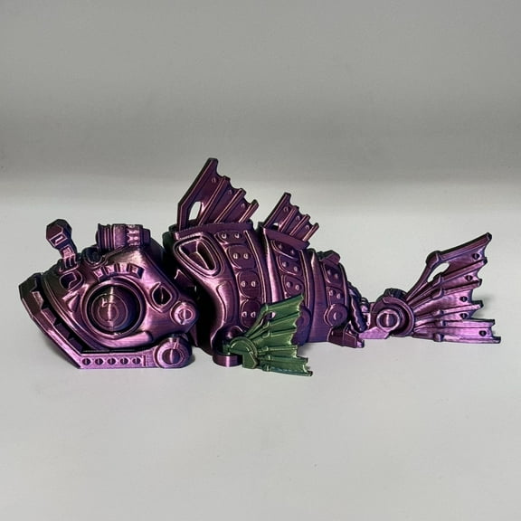 YOHAVEN 3D Printed Movable Lantern Fish Simulation Toy Desktop Collectible Ornament Office Tabletop Home Holiday Party Decoration Gift Display