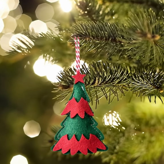 YOHAVEN 4.5x2.9" Non Woven Fabric Christmas Ornaments Handmade Snowflake Tree Holiday Decorations DIY Hanging Decor Festive Party Styling for Wreath Mantel Tabletop Seasonal Display