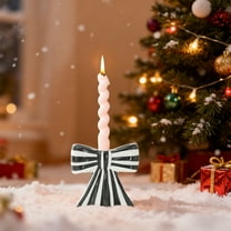 YOHAVEN 4.61"x4.21"x1.5" Bow Shape Christmas Candle Holder for Tealights Table Mantel Countertop, Holiday Centerpiece Decor, Christmas Decorations Indoor, Christmas Decor
