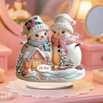 YOHAVEN 7.8" Acrylic Christmas Desktop Ornament with Stand Tabletop Holiday Decoration for Home Office Winter Decor Christmas Decorations Living Room Holiday Window Clings Xmas Party Supplies