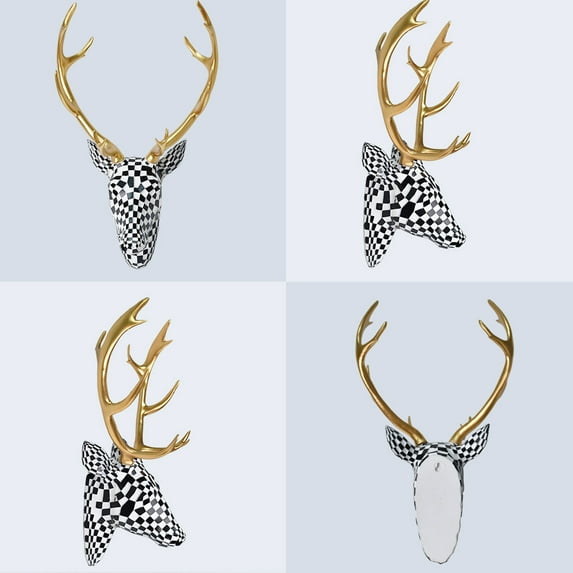 YOHAVEN Abstract Deer Head Wall Hanging Sculpture, Modern Art Wall Decor for Living Rooms, Bedrooms & Offices, Elegant Statement Piece for Holiday & Housewarming Gifts