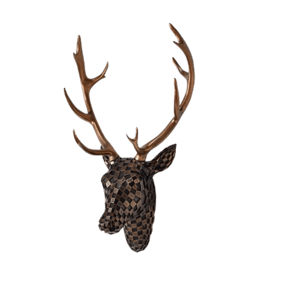 YOHAVEN Abstract Deer Head Wall Hanging Sculpture, Modern Art Wall Decor for Living Rooms, Bedrooms & Offices, Elegant Statement Piece for Holiday & Housewarming Gifts