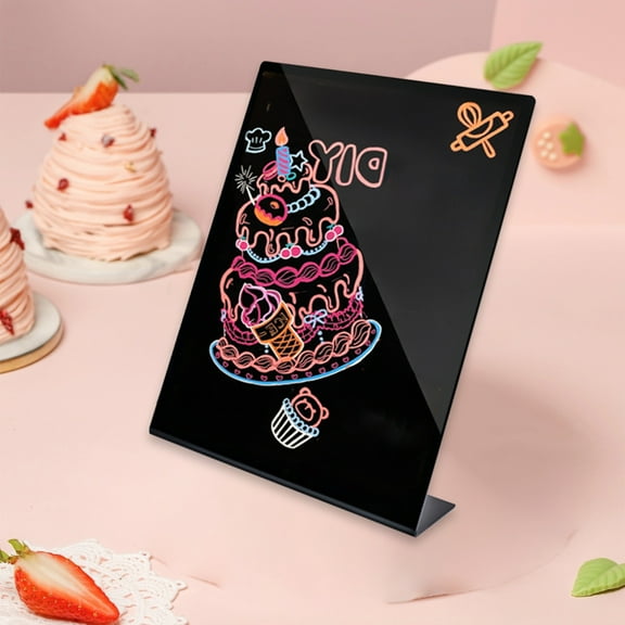 YOHAVEN Acrylic Blackboard Display Board, Erasable Price List Menu Sign, Desktop Advertising Sign for Retail, Restaurant, Office Decor, Easy to Clean, Perfect for Christmas or New Year's Sale