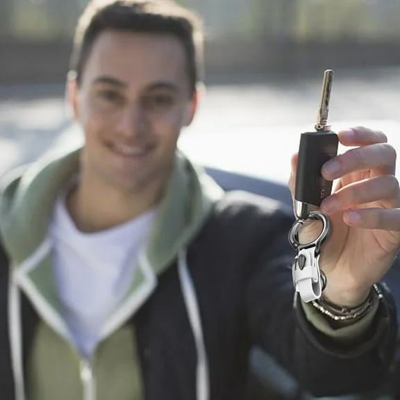 YOHAVEN Alloy and Leather Car Keychain Pendant Key Ring, Personalized Stylish Key Holder for Men, Fashionable Accessory for Keys Waist Bag Purse Decoration