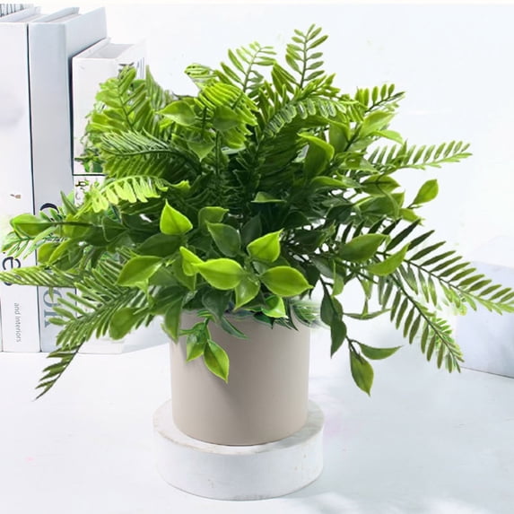 YOHAVEN Artificial Bonsai Potted Plant Small Faux Greenery In Matte Pot Mini Artificial Plant For Desk Shelf Office Bathroom Decor Realistic Fake Indoor Plant No Maintenance Home Decoration Accent