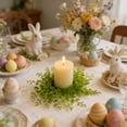 thumbnail image 1 of YOHAVEN Artificial Eucalyptus Candle Ring Wreath, Green Plastic Tabletop Ring For Pillar Candles, Spring And Easter Table Centerpiece Decor, 20cm Diameter, Reusable Indoor Door Wall Accent, 1 of 6