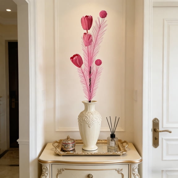 YOHAVEN Artificial Foam Ball Vine Branch, Bohemian Style Decorative Stem For Wedding Party Home Wall Table, Lightweight Durable Plastic Floral Accent In Multiple Colors, Easy Insert Display