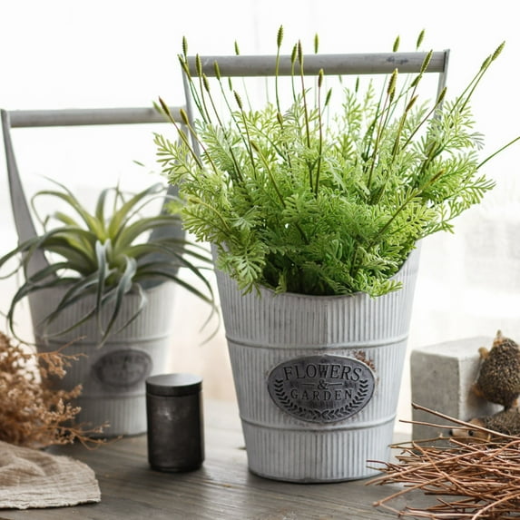 YOHAVEN Artificial Greenery Plant 15", Faux Plastic Green Grass Bush Wedding Party Decorations Indoor Outdoor Tabletop Ornament for Home Office Decoration