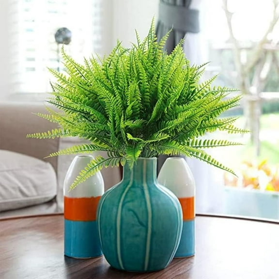 YOHAVEN Artificial Persian Grass Fall Plant Decorations Green Branches Thanksgiving Christmas Home Garden Indoor Outdoor Vase Seasonal Decor