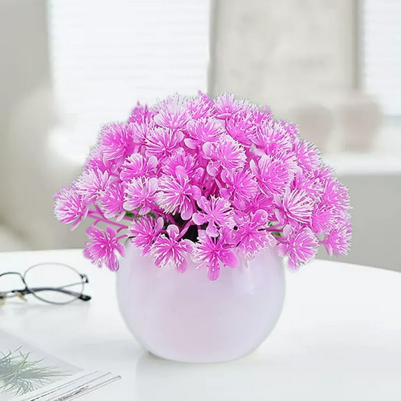 YOHAVEN Artificial Potted Plants Desktop Decorations, Lifelike Fake Flowers for Home Office Desk Décor, Low Maintenance Year-Round Indoor Greenery for Living Room Bedroom Table Display