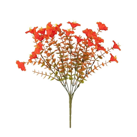 YOHAVEN Artificial Violet Trumpet Flower, Outdoor Faux Flower Plant Decorative Hanging Vines Artificial Greenery for Garden Porch Balcony Wedding Party Home Office Decor