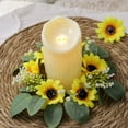 thumbnail image 1 of YOHAVEN Bee Festival Simulation Sunflower Candlestick Wreath, Plastic Tabletop Candle Ring Decoration, Centerpiece for Dining Table Party Decor Holiday Accent, 1 of 7