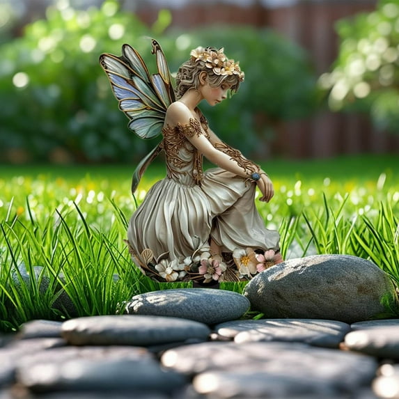 YOHAVEN Bohemian Acrylic Garden Stakes Fairy Hummingbird Outdoor Decorations Colorful Yard Lawn Patio Courtyard Pathway Flower Bed Wedding Party Garden Decor Supplies