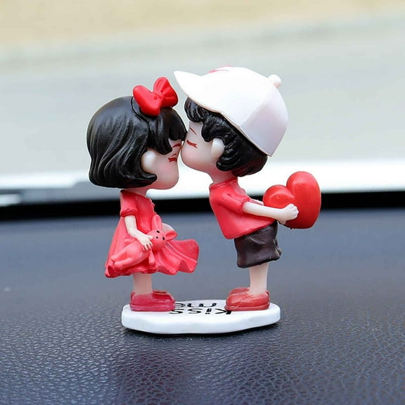 YOHAVEN Car Decoration Cute Couple Ornament for Office Desk Shelf Home Miniature Garden, Romantic Tabletop Display, Wedding Party Celebration Decor