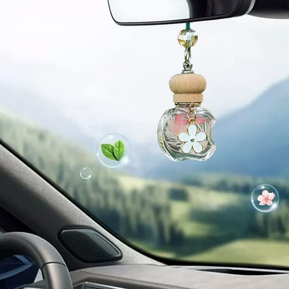 YOHAVEN Car Hanging Perfume Aromatherapy Bottle Long-Lasting Scent Air Freshener Rearview Mirror Vehicle Home Office Holiday Party Gift Decor