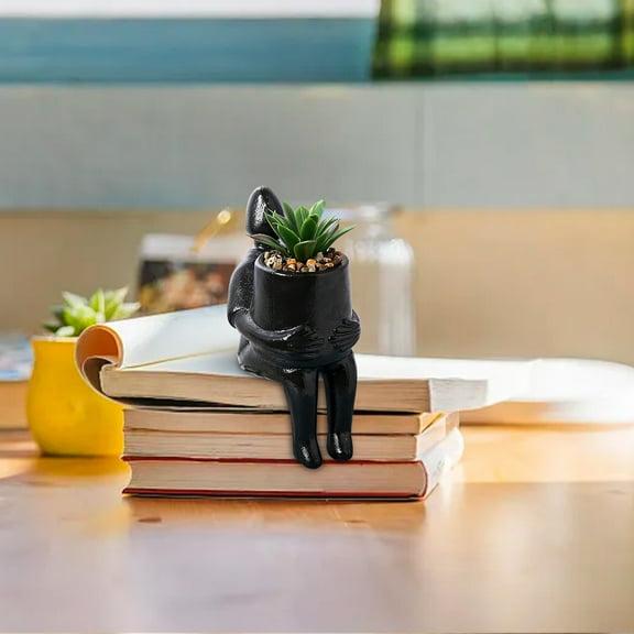 YOHAVEN Ceramic Flower Pot, Whimsical Succulent Planter for Indoor & Outdoor Gardening, Unique Desktop Vase for Home, Office & Patio, Perfect for Christmas & Holiday Décor