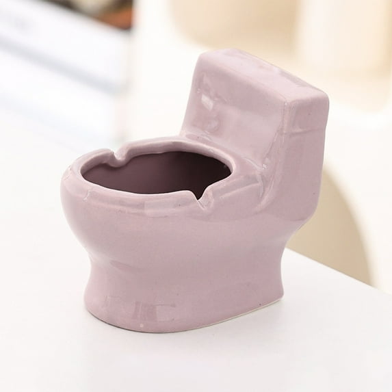 YOHAVEN Ceramic Toilet Ashtray Creative Desktop Ornament Personalized Gift Funny Smoking Tray for Home Office Table Bathroom Living Room Decoration