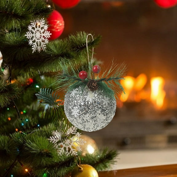 YOHAVEN Christmas Ball Set, Glitter Matte Glossy Holiday Ornaments for Christmas Tree Home Party Indoor Outdoor Seasonal Decorations