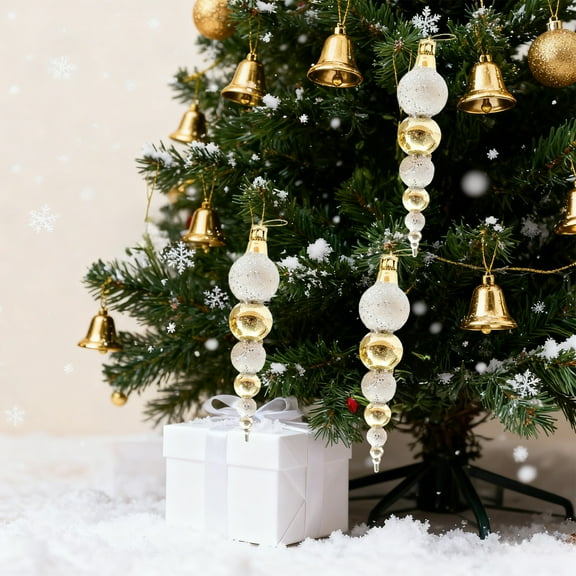 YOHAVEN Christmas Balls Gift Box Set, Multicolor Painted Hanging Ornaments for Christmas Tree, Home, Wedding & Holiday Party Décor, 9-Piece Christmas Ornaments Set for Xmas Decoration