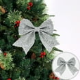 thumbnail image 1 of YOHAVEN Christmas Bow Hanging Tree Ornaments, Red Blue Silver Bowknot Decoration for Christmas Tree DIY Gift Wrapping Hair Accessories Holiday Party Festival Decorations, 1 of 6