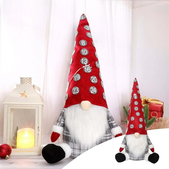 YOHAVEN Christmas Countdown Calendar Decorations, Gnome Dolls Hanging Ornaments for Xmas Tree Wall Advent Countdown Holiday Home Decor