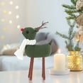 thumbnail image 1 of YOHAVEN Christmas Deer Figurine Desktop Ornament Holiday Decoration for Table Mantel Wreath Scene Display Winter Home Party Gift Accent, 1 of 6