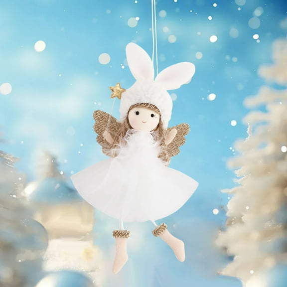 YOHAVEN Christmas Doll Plush Hanging Ornament Soft Xmas Tree Mantel Shelf Desk Pendant Decoration Long-Legged Plush Holiday Party Indoor Decor