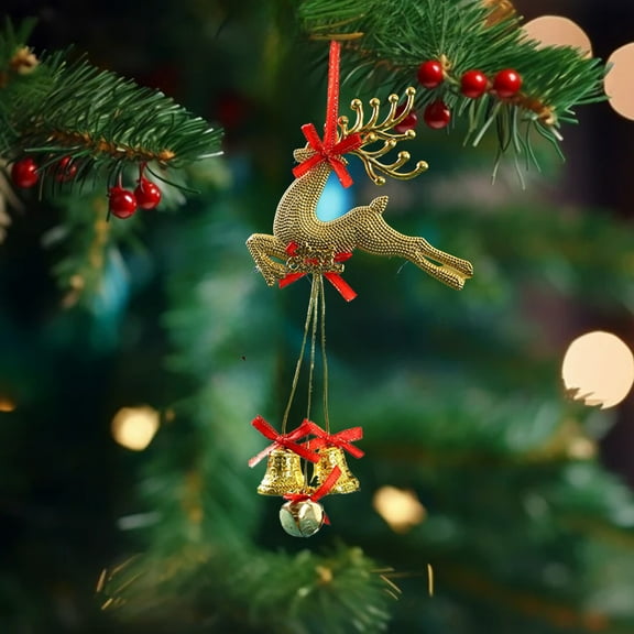 YOHAVEN Christmas Elks Ornament, Plastic Deer Pendant For Tree & Home Decor, Holiday Gifts & Festive Christmas Decoration, Perfect For Winter Parties & Holiday Season Decor