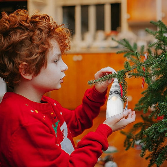 YOHAVEN Christmas Faceless Gnome Plush Ornament 6" Knitted No-Face Doll Xmas Tree Hanging Decorations Holiday Home Office Fireplace Door Winter Party Gift