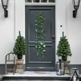 thumbnail image 1 of YOHAVEN Christmas Garland Decorations 6FT, Green Artificial Rattan Hanging Vines, Holiday Festive Leaf Garland for Mantle Fireplace Christmas Tree Front Door Wall Indoor Outdoor Home Decor, 1 of 6