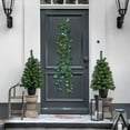 thumbnail image 1 of YOHAVEN Christmas Garland Decorations 6FT, Green Artificial Rattan Hanging Vines, Holiday Festive Leaf Garland for Mantle Fireplace Christmas Tree Front Door Wall Indoor Outdoor Home Decor, 1 of 6
