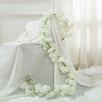 YOHAVEN Christmas Garland Rattan 6FT, Artificial Simulation Hanging Vine with Fake Flowers Holiday Decorations for Mantle Fireplace Wedding Party Xmas Tree Decor