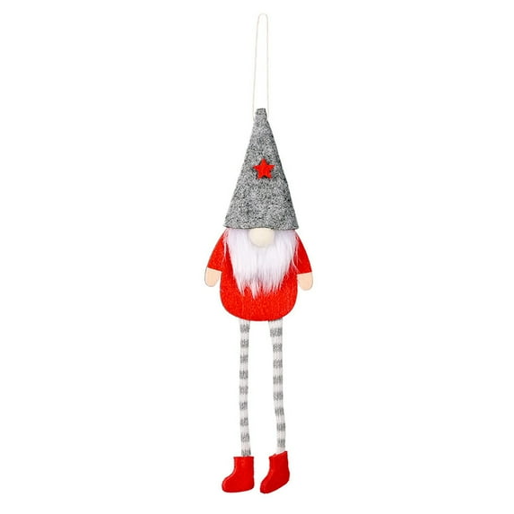 YOHAVEN Christmas Gnome Ornament, Long Leg Faceless Doll Pendant 9.4"x2" Non Woven Hanging Decoration for Christmas Tree Fireplace Door Wall Holiday Party Festival Decor