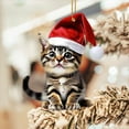 thumbnail image 1 of YOHAVEN Christmas Kitty Pendant Hanging Ornament for Car Backpack Home Decor, Rearview Mirror Holiday Decoration, Festive Table Accent Gift, 1 of 8