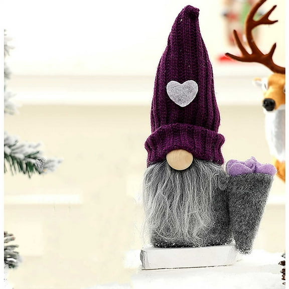 YOHAVEN Christmas Knitted Faceless Doll Gnome Plush Decoration Festive Santa Rudolf Elf Christmas Ornaments Holiday Party Decor for Home Office Fireplace Table