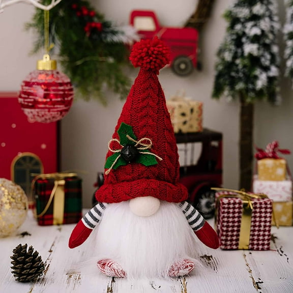 YOHAVEN Christmas Light Up Rudolph Gnome Doll Ornament, Holiday Tree Table Mantle Indoor Outdoor Home Party Xmas Decorations Seasonal Display Decor