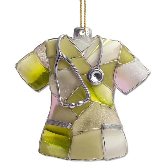YOHAVEN Christmas Nurse Outfit Acrylic Ornament Pendant for Tree Holiday Decoration Seasonal Gift Party Favors Indoor Outdoor Appreciation Gift for Nurses Healthcare Professionals Family Friends