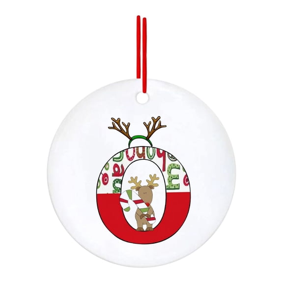 YOHAVEN Christmas Ornaments 26 Letter Acrylic Reindeer Pendant Personalized Alphabet Initial Hanging Decor Xmas Tree Ornament Gift for Family Friends Home