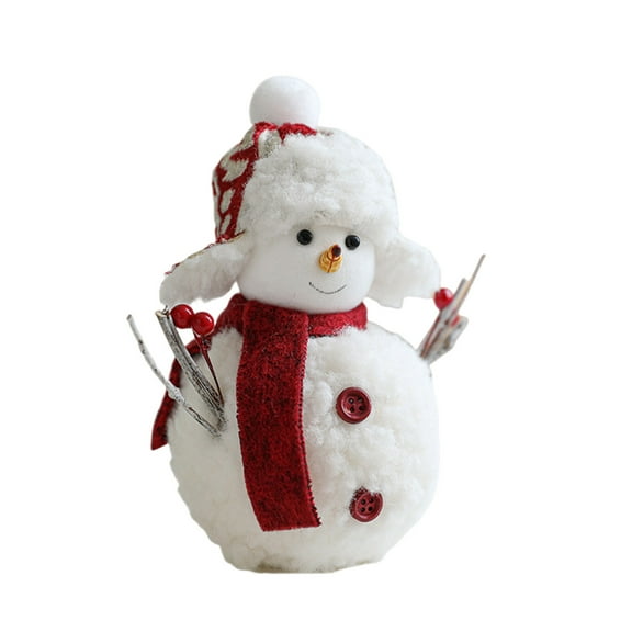 YOHAVEN Christmas Snowman Decorations, Cute Foam Figurine with Red Scarf, Holiday Tabletop Ornament for Window Display Mantle Fireplace Desk Party Favors Xmas Home Office Decor