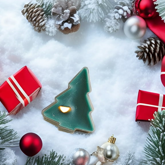 YOHAVEN Christmas Tree Candle Wax Ornament Small Holiday Aromatherapy Scented Candle Decorative Tea Wax for Dining Room Living Room Xmas Home Decor