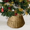 thumbnail image 1 of YOHAVEN Christmas Tree Collar, Natural Woven Rattan Tree Skirt Base Cover Rustic Vintage Holiday Decorations for Indoor Outdoor Home Party Fireplace Mantle, 1 of 5