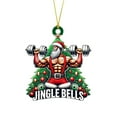 thumbnail image 1 of YOHAVEN Christmas Tree Ornaments Santa Claus Fitness Muscle Resin Ornament Hanging Xmas Decorations Holiday Party Decor for Tree Fireplace Mantle Shelf, 1 of 6