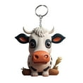 thumbnail image 1 of YOHAVEN Cow Keychain Pendant, Cute Acrylic Cow Ornament Key Ring for Bag Purse Car Keys Gift for Women Men Friends Accessories Decoration, 1 of 1