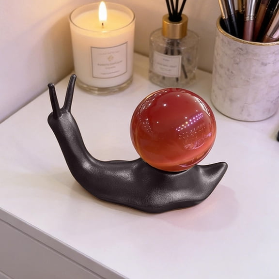 YOHAVEN Crystal Ball Resin Base Carving Ornament, Antique Black Gold Finish, Durable Stand For Sphere Display, Paperweight Or Desktop Decor, Artful Home Office Gift, Traditional Symbol Display