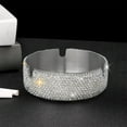 thumbnail image 1 of YOHAVEN Crystal Rhinestone Ashtray, 3 Slot Stainless Steel Round Ash Tray with Hand Inlaid Stones, Decorative Modern Desktop Ornament for Office Bar Patio Indoor Outdoor, 1 of 6