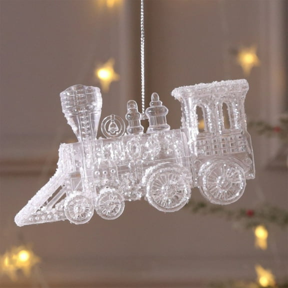 YOHAVEN Crystal Transparent Christmas Tree Ornament Pendant, Sparkling Holiday Hanging Decoration for Home Tree Mantle Table Party Decor